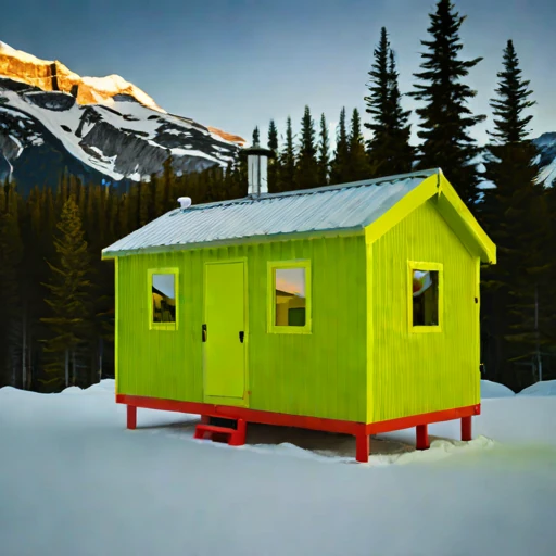 A cryoplanation-terrace bunkhouse, photographed against a plain background