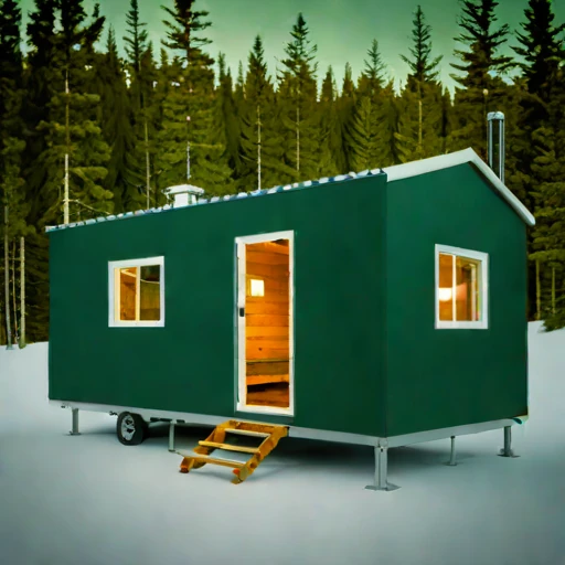 A cryoplanation-terrace bunkhouse, photographed against a plain background