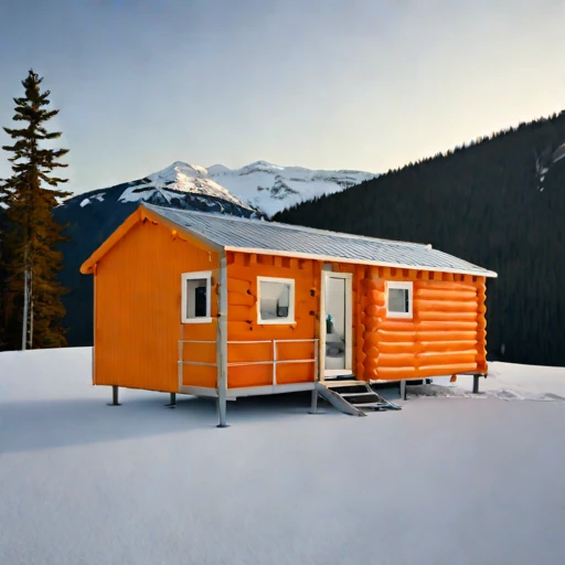 A cryoplanation-terrace bunkhouse, photographed against a plain background