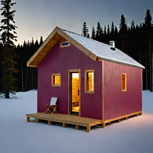 A cryoplanation-terrace bunkhouse, photographed against a plain background