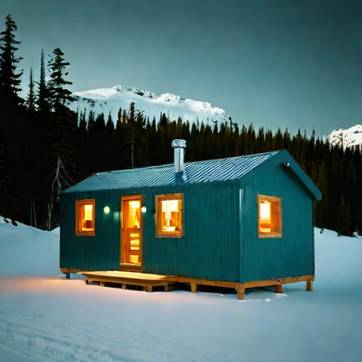 A cryoplanation-terrace bunkhouse, photographed against a plain background