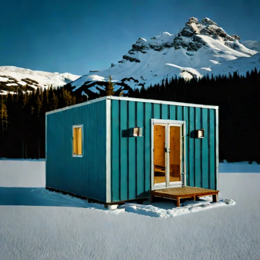 A cryoplanation-terrace bunkhouse, photographed against a plain background