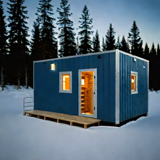 A cryoplanation-terrace bunkhouse, photographed against a plain background