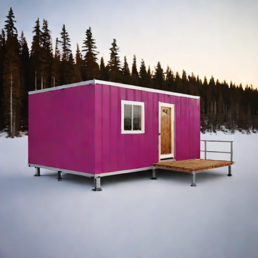 A cryoplanation-terrace bunkhouse, photographed against a plain background