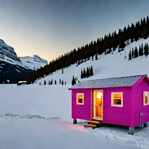 A cryoplanation-terrace bunkhouse, photographed against a plain background