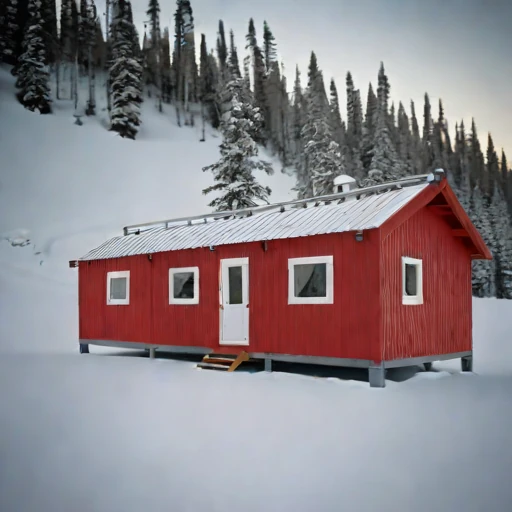 A cryoplanation-terrace bunkhouse, photographed against a plain background