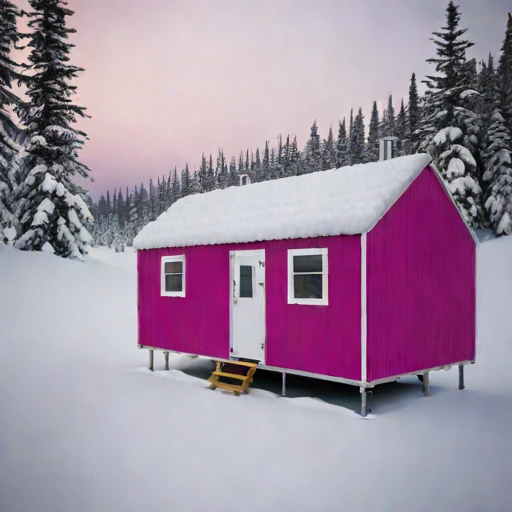 A cryoplanation-terrace bunkhouse, photographed against a plain background