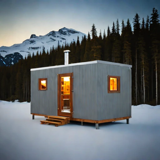 A cryoplanation-terrace bunkhouse, photographed against a plain background