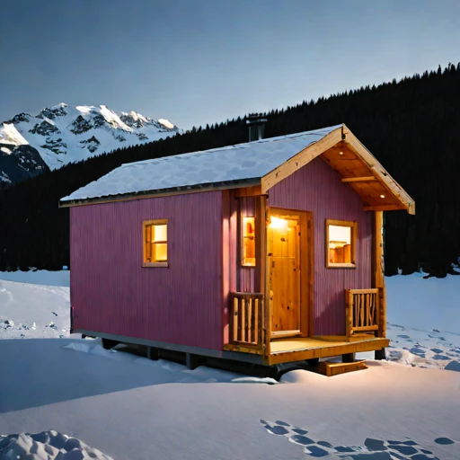A cryoplanation-terrace bunkhouse, photographed against a plain background