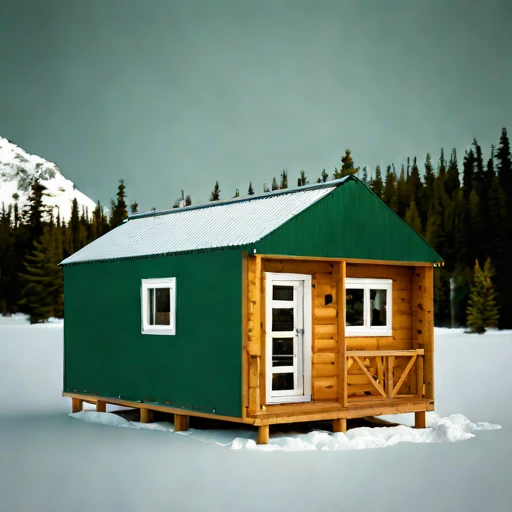 A cryoplanation-terrace bunkhouse, photographed against a plain background