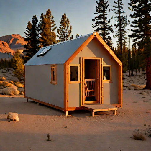 A duricrust-pad desert camp, photographed against a plain background