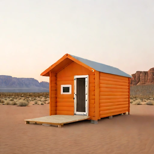 A duricrust-pad desert camp, photographed against a plain background