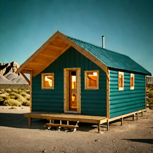 A duricrust-pad desert camp, photographed against a plain background