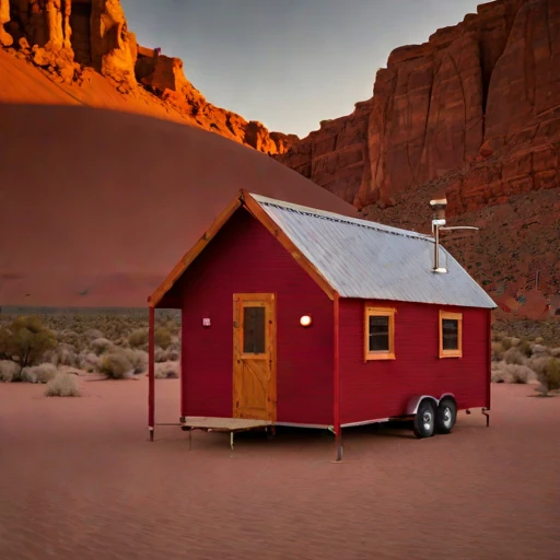 A duricrust-pad desert camp, photographed against a plain background