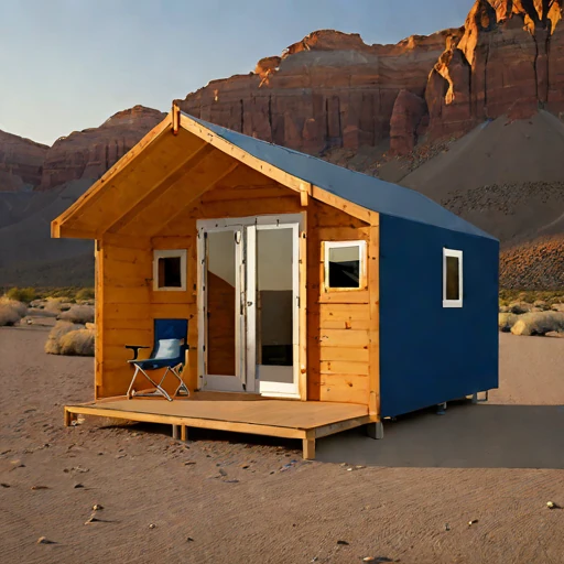 A duricrust-pad desert camp, photographed against a plain background