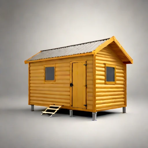 A duricrust-pad desert camp, photographed against a plain background