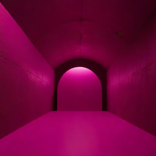 A decline-ramp storage cavern, photographed against a plain background