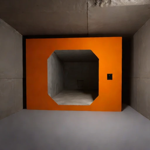 A decline-ramp storage cavern, photographed against a plain background