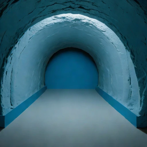 A decline-ramp storage cavern, photographed against a plain background
