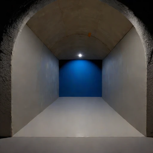 A decline-ramp storage cavern, photographed against a plain background