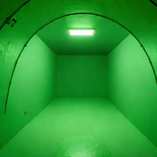A decline-ramp storage cavern, photographed against a plain background