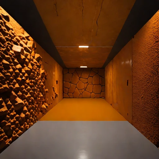 A decline-ramp storage cavern, photographed against a plain background
