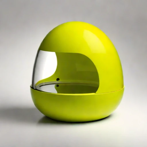 An estuarine-mud viewing capsule, photographed against a plain background