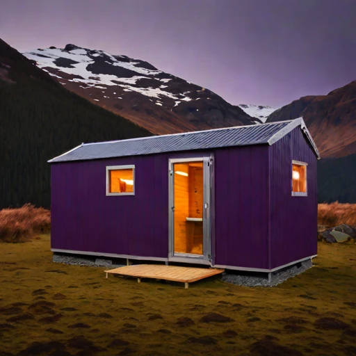 A firn-line bothy, photographed against a plain background