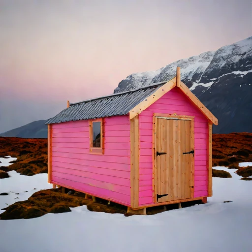 A firn-line bothy, photographed against a plain background