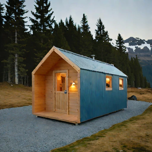 A firn-line bothy, photographed against a plain background
