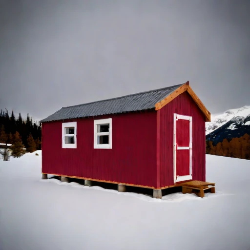 A firn-line bothy, photographed against a plain background