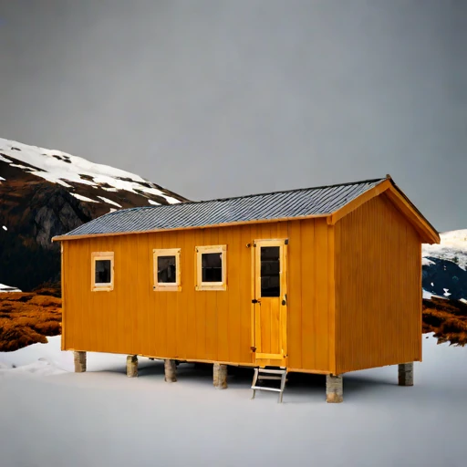 A firn-line bothy, photographed against a plain background