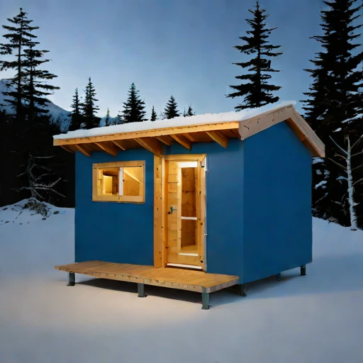 A firn-line bothy, photographed against a plain background