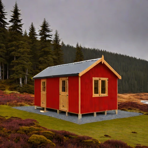 A firn-line bothy, photographed against a plain background