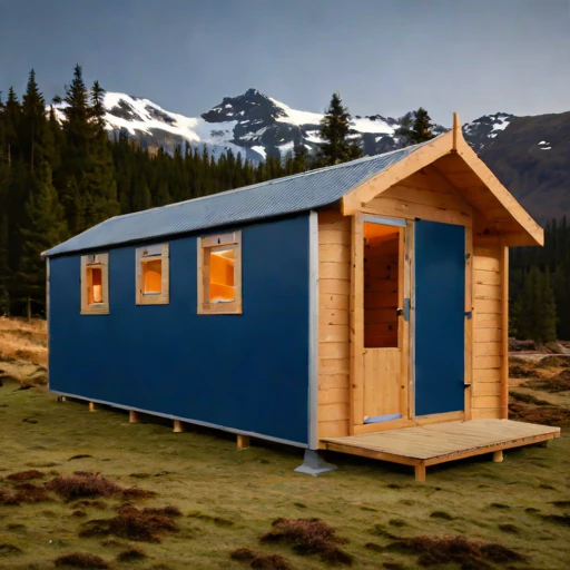 A firn-line bothy, photographed against a plain background
