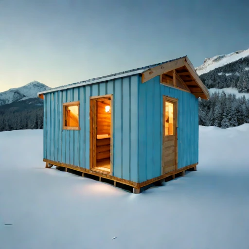 A firn-line bothy, photographed against a plain background