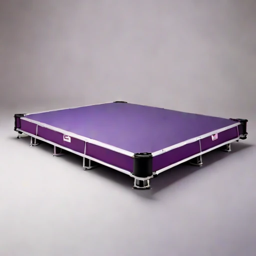 A fetch-limited pontoon stage, photographed against a plain background