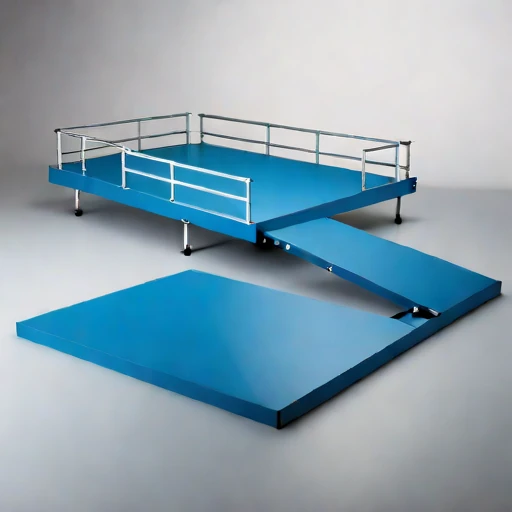 A fetch-limited pontoon stage, photographed against a plain background