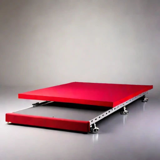A fetch-limited pontoon stage, photographed against a plain background