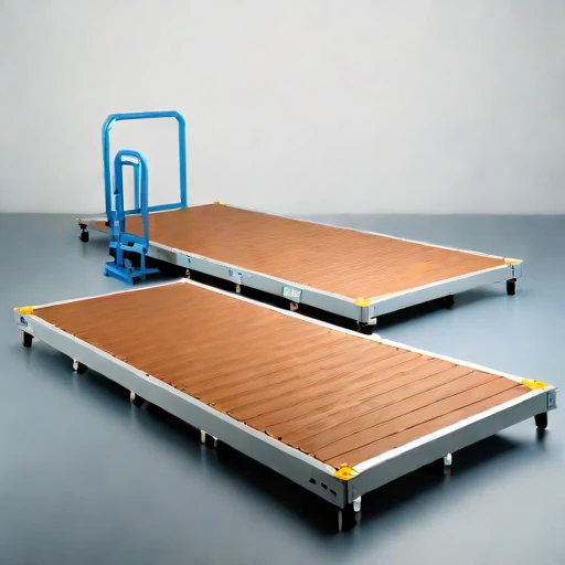 A fetch-limited pontoon stage, photographed against a plain background