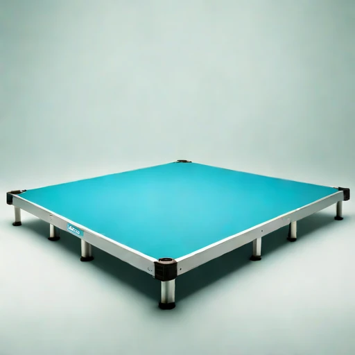 A fetch-limited pontoon stage, photographed against a plain background