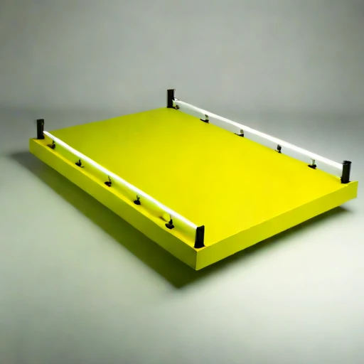 A fetch-limited pontoon stage, photographed against a plain background