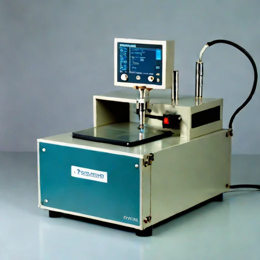 A firn-probe calibration bench, photographed against a plain background