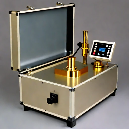 A firn-probe calibration bench, photographed against a plain background
