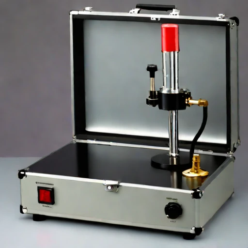 A firn-probe calibration bench, photographed against a plain background