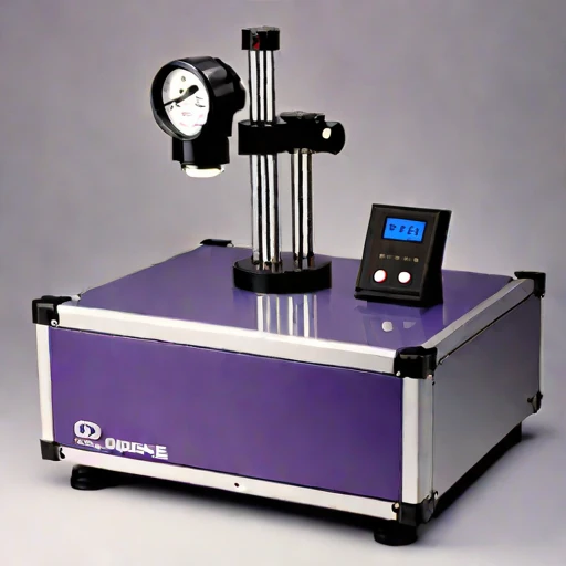 A firn-probe calibration bench, photographed against a plain background