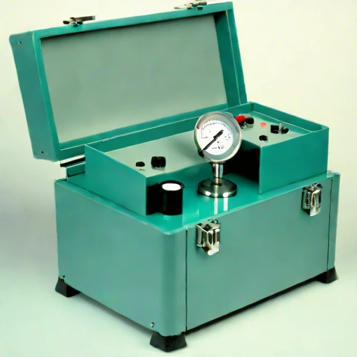 A firn-probe calibration bench, photographed against a plain background