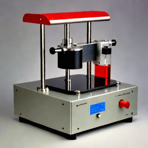 A firn-probe calibration bench, photographed against a plain background