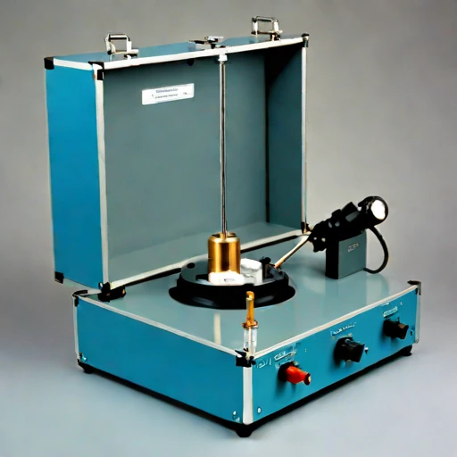 A firn-probe calibration bench, photographed against a plain background