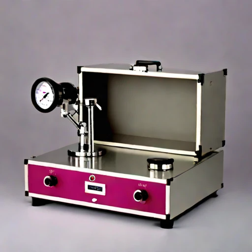 A firn-probe calibration bench, photographed against a plain background